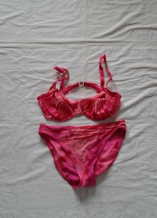 Купальник раздельный бюстгальтер на косточках оттенки розового и красного  sunflair нюанс