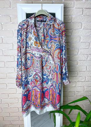 Сукня туніка zara довга блузка в орнамент у квіти4 фото