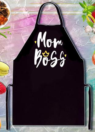 Фартух з принтом "mom boss"