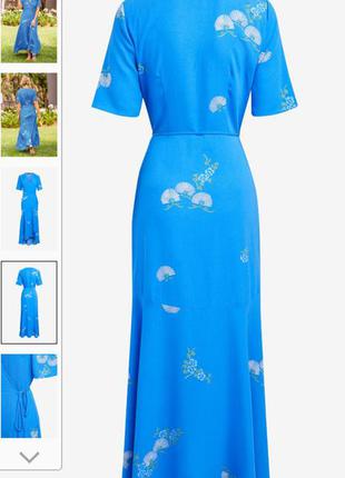 Голубое платье макси в нежный цветочный принт на запах emma willis (размер 12)3 фото
