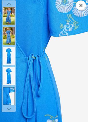 Голубое платье макси в нежный цветочный принт на запах emma willis (размер 12)5 фото