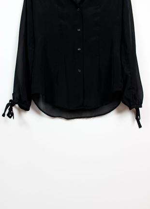 Чорна блуза з шифону sisley4 фото