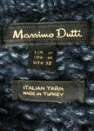 Теплый шерстяной (63%) вязаный свитер бренда massimo dutti,  италия8 фото