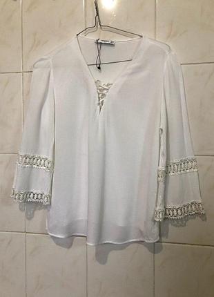 Белая блуза mango 5