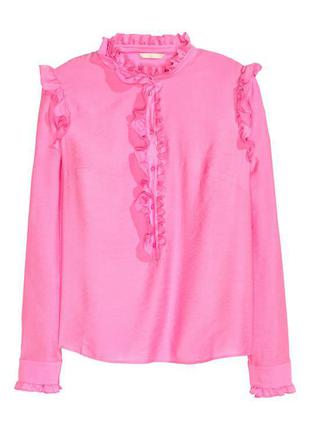 H&m стильная блуза розового цвета вискоза свободный крой