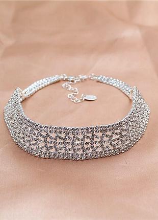 Брендовая бижутерия колье чокер с кристаллами купить недорого2 фото