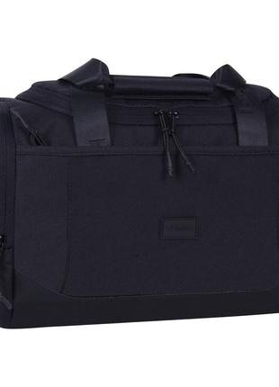 Дорожній сумка чорного кольору тканинна 20 л. сумка для ручної поклажі на 4 відділення з плечовим поясом