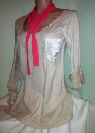 Итальянская коттоновая блуза,48-52разм.,d&f fastion,пог-51см..