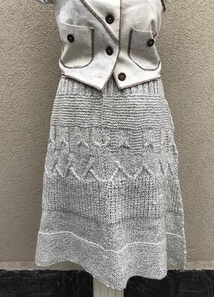 Вінтаж,в'язана,шерсть спідниця в коси,а силует,hand made