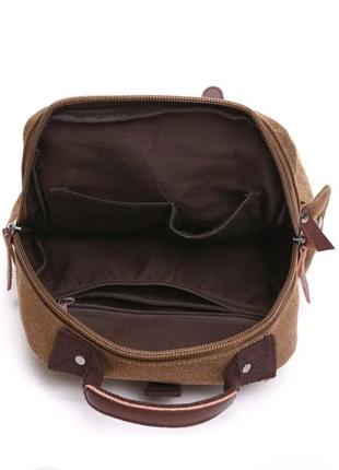 Сумка-рюкзак на одно плечо коричневая2 фото