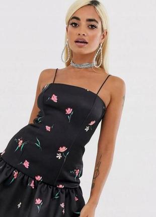 Короткое платье из неопрена в цветочный принт от asos3 фото