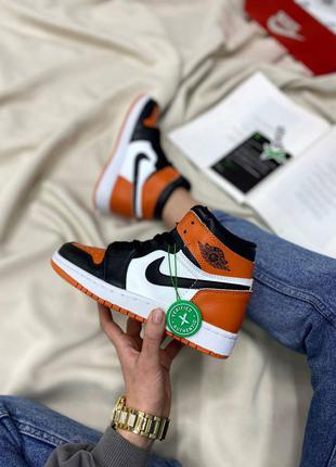 Кроссовки nike air jordan retro high orange