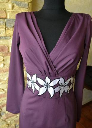 Элегантное платье с аппликацией в цветы от defile lux3 фото