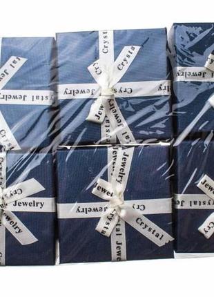 Подарочные коробочки для бижутерии 7,5*7,5*4 см синие (упаковка 12 шт)3 фото