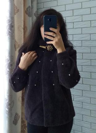 Шикарна шубка курточка кардиган з вовни альпаки