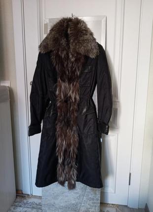 Armando dias пальто куртка чернобурка натуральный мех