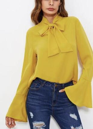 Желтая блузка shein