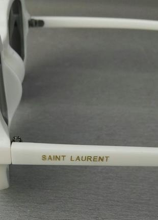 Yves saint laurent стильные женские солнцезащитные очки линзы черные в молочной оправе4 фото