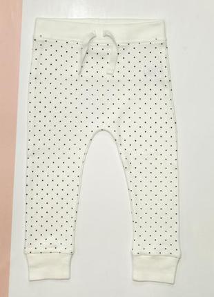 Штани білі в горошок трикотажні для дівчинки 12-18м (80-86см) george 2472