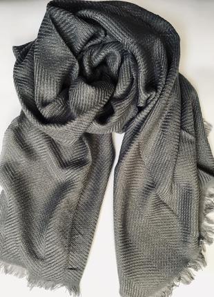 Кашеміровий шарф зимовий сірий
