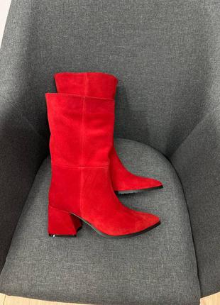 Замшеві ботильйони сапоги демі зимові замшевые сапоги