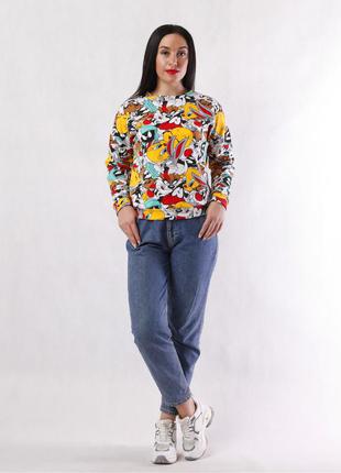 Женская кофта - худи "мультяш" двунитка