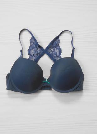 Гладкий бюстгальтер с кружевной спинкой пуш ап 75с 🌺