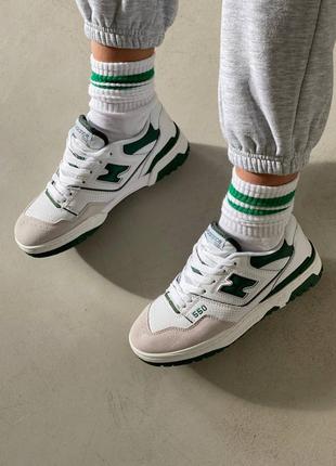 New balance 550 green женские кроссовки ню беленс