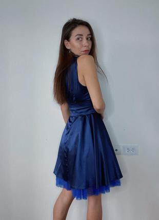 Атласное платье с фатиновой юбкой6 фото