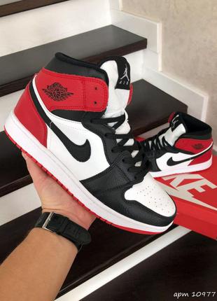 Р.40, 41 кросівки nike air jordan (чорно/біло/червоні)