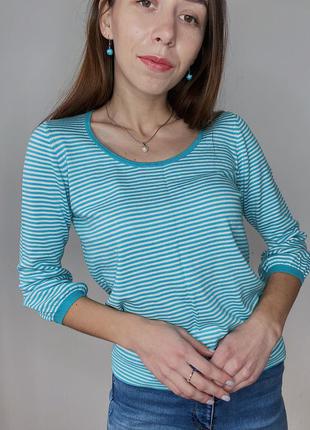 Бірюзовий смугастий светр