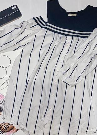 Актуальная удлиненная рубашка в полоску