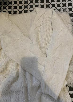 Белый вязаный свитер, белый свитер3 фото