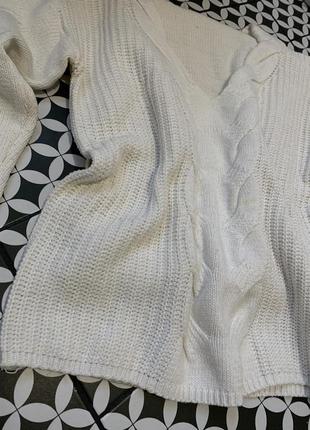 Белый вязаный свитер, белый свитер2 фото