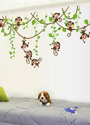 Детская интерьерная наклейка обезьянки