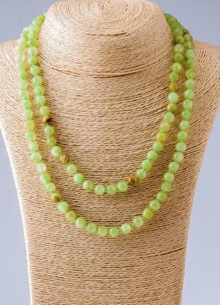 Бусы длинные нат камень оникс гладкий шарик l-110см d-8мм