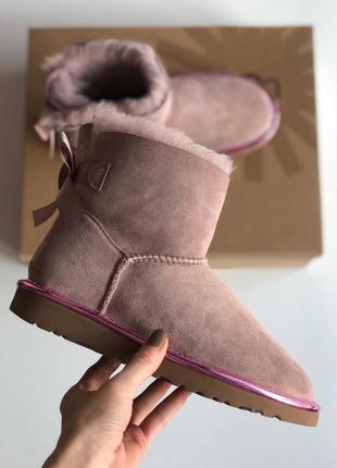 Зимові уггі ugg pink mini1 фото