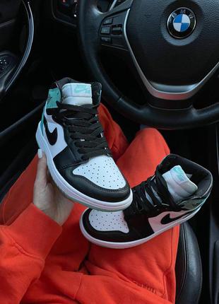 😍🖤💚nike jordan 1 high og black mint💚🖤😍женские демисезонные кроссовки найк джордан 14 фото