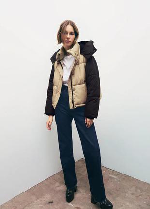 Стьобана куртка колор блок zara