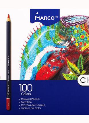 Олівці кольорові marco chroma 100 кольорів шестигранні 8010-100cb2 фото