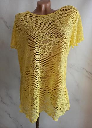 Шикарна блуза/ футболка /топ шифон з мереживом intimissimi intimissimi