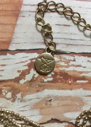 Цепочка длинная ожерелье ретро цвет золото