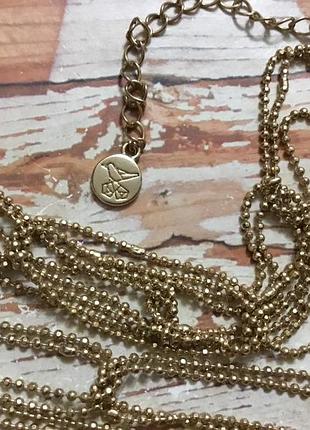 Цепочка длинная ожерелье ретро цвет золото