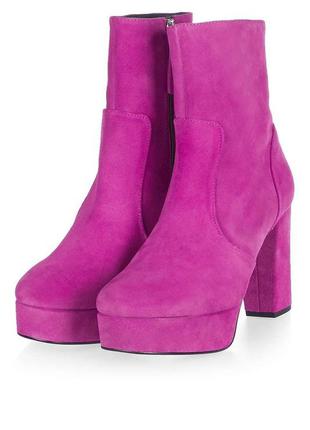 40-40.5 "topshop",испания, натуральная кожа! изысканные,эффектные ботильоны ботинки сапоги