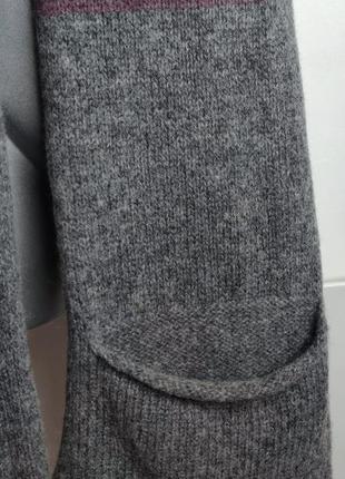 Теплый шерстяной шарф sisley с карманами6 фото