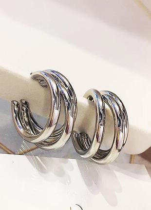 Стильные актуальные кольца серьги крупные винтаж