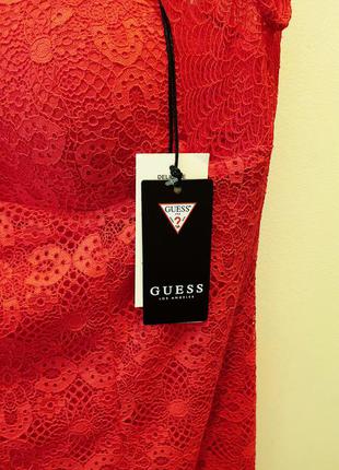 Вечернее красное платье guess. оригинал новое. размер l. с вырезом.5 фото