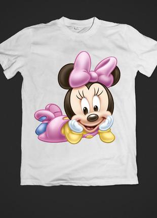 Футболка женская с красивым модным принтом minnie