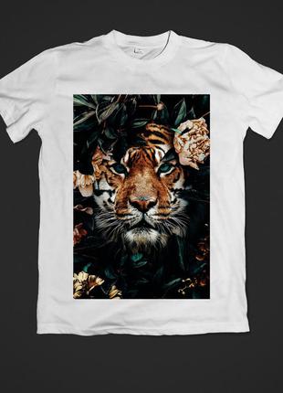 Футболка youstyle для мужчин tiger 0492 l white