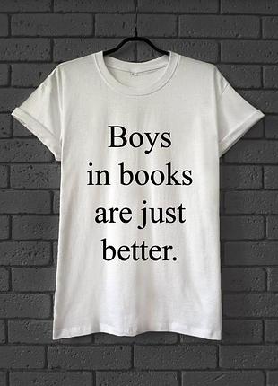 Футболка женская с принтом boys in book